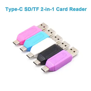 2 In 1 Modelis C USB C Micro USB Atminties OTG Kortelių Skaitytuvas, Usb Card Reader Didelės Spartos SD TF Micro SD atminties Kortelių Skaitytuvo Adapteris Flash Drive