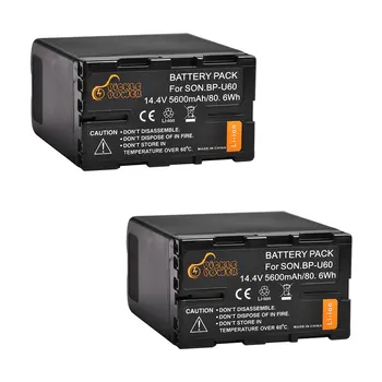 2 vnt 5600mah BP-U60 BP U60 BPU60 Li-ion Baterija Sony XDCAM EX PMW100 PMW150 PMW160 PMW200 PMW300 PMW-EX1 įvertinta puikiai-3.