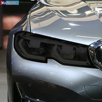2 Vnt Automobilių Žibintų Apsauginės Plėvelės RestorationTransparent Juoda TPU Lipdukas BMW 3 Serijos G21 G20 2019 2020 Priedai