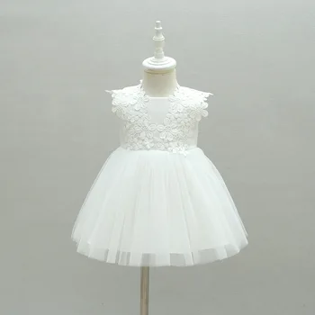 2020 Naują Atvykimo Balta/Rausva Gėlių Kūdikių Suknelė Princesė Kūdikio Krikštynos, Gimtadienis, Vestuvės Frocks Mergina Velykų B45