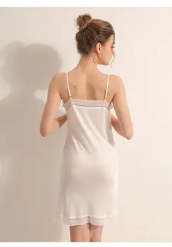 2020 Naujų Moterims Gryno Šilko Slydimo Suknelė Miego Dėvėti Namuose dėvėti Namuose drabužius SI0057