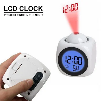 2021 LED Skaitmeninis Laikrodis-Žadintuvas Žiūrėti Lentelėje Elektroninių Darbalaukio Laikrodžius, USB Pabusti FM Radijas Laiko Projektorius Atidėjimo Funkcija, 2 Signalizacijos