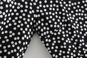 2021 m. prancūzijos Moterų 3/4 rankovėmis Suknelė Elegantiška Apvali Apykaklė Polka Dot Spausdinti Pynimas Hem Trumpas Šalis Suknelės Slim fit Vestido