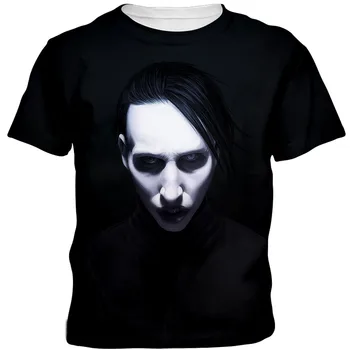 2021 Otaku Ponios Mados Atsitiktinis Viršų Marilyn Manson 3D Spausdinimo marškinėliai vyriški Gatvės Mados Tendencijos Vasaros Orui Viršų