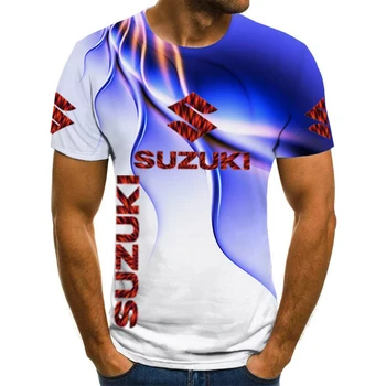 2021 vyriški trumpomis Rankovėmis T-Shirt Greitai Sausos Vasaros Drabužių Sporto Lenktynių Cross Country Suzuki Motociklų 3D Spausdinimo Dviračiu