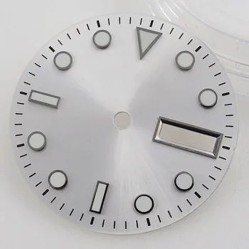 29mm Žiūrėti Veidas Sterilus Dial Dalys 24 Brangenybės NH36 Judėjimo Žalios Šviesos Laikrodžių Laikrodis Pakeitimo