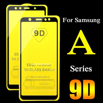 2vnt 9D Apsauginis Stiklas Ant Samsung Galaxy A6 A7 A8 2018 Plus A3 A5 2017 ScreenProtector 5 6 7 8 pilnas draudimas Grūdintas Stiklas