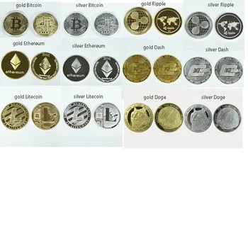 2vnt Bitcoin Monetos su Juodos spalvos Dovanų Dėžutė BitCoin Eth Dssh Dogecoin Litecoin Fizinio Cryptocurrency Kolekcijos Moneta