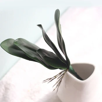 2vnt Dirbtinis Phalaenopsis Lapų Modeliavimas Žaliųjų Augalų Vazoninių Namų Puošybai Vestuvių Dekoro Priedai Netikrą Gėlių Amatų