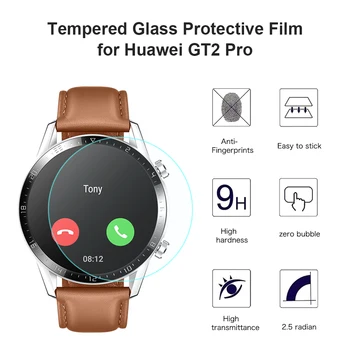 2vnt Grūdintas Stiklas Screen Protector Anti-alyvos/vandens Danga, Huawei Žiūrėti GT 2 Pro Scratchproof Smartwatch Priedai