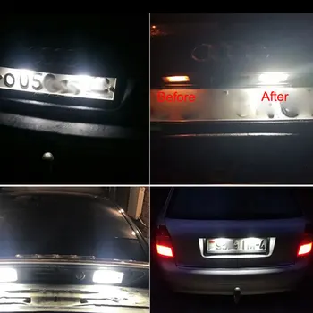 2vnt Klaidų LED Licencijos Numerį Šviesos Lempos canbus Audi A6 4F RS6 C6 A4 B6 B7 S4 RS4 A3 8P Q7 4L A5 8F A8 4H S8 D4