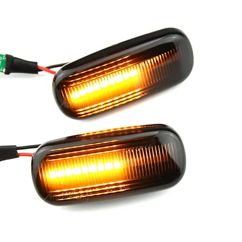 2vnt LED Dinaminis Posūkio Signalo Indikatorių Eilės Šoninis Veidrodis Lemputė Audi a3 8p a4 b8 b6 a6 c5 c7