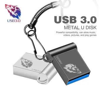 3.0 Mini Metalo, raktų žiedas Pen ratai Metalo USB Flash Drive, Nekilnojamojo 128GB 64GB 32GB 16GB 8GB micro atminties lazdos u disko