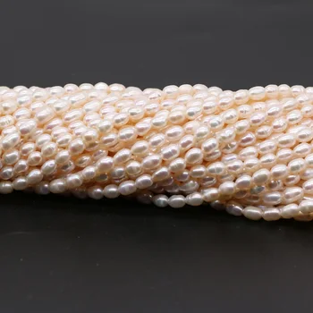 3-10mm Madingi Aukštos Kokybės Natūralių Gėlavandenių Perlų Ryžių Granulių String, 