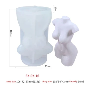 3D Kūno Meno Žvakė Silikono Formos Moterims Modelio Žmogaus kūnui Silikono Formos Kristalas, Dervos, Vaškas Pelėsių Aromaterapija Žvakės