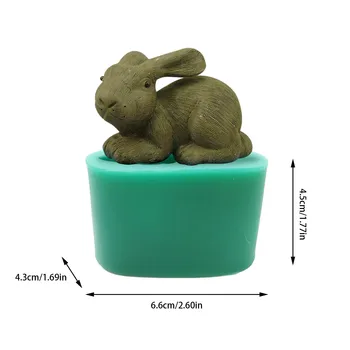 3D Triušis Silikono Formų Skirti Tortas Dekoravimo Easter Bunny Priėmimo Forma, Gyvūnų Formos Gipso Dervos Pelėsių Desertas Kepimo Formą