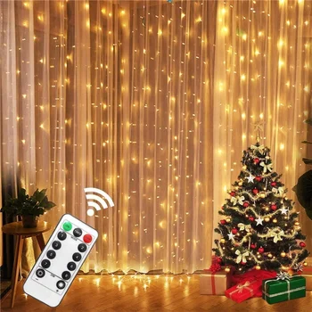3M USB LED Užuolaidų Kalėdų Šviesos LED Girliandą Pasakos Kalėdinė Dekoracija ant Lango Girlianda su Nuotolinio Dekoracija Namuose