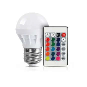 3W RGB LED Lemputės Spalvinga E27 Spalvotų Blankesnė, Lemputės, Lempos, Patalpų Belaidžio Nuotolinio Valdymo Kalėdų Šalis Vestuvių
