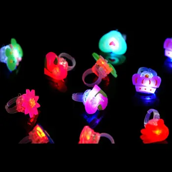 50 Vnt./Daug Vaikų Žaislai Žiedų LED Mirksi Šviesos Iki Piršto Žiedas Kalėdų Dovana H37A