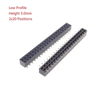 50 Vnt Žemo Profilio 2x20 Pin 40 Pozicijų 2.54 Pikis PCB Moterų Antraštė Pin, Dual Eilės SMD /SMT Izoliatorių Aukštis 5.0 MM, Tiesios