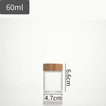 50ML Skaidrus Skonio Konteinerių Bambuko Dangčio Stiklas Saugojimo Jar Sezono Arbata Medaus Butelis Mini Maisto produktų Laikymo Virtuvės Kūrybos Įrankis