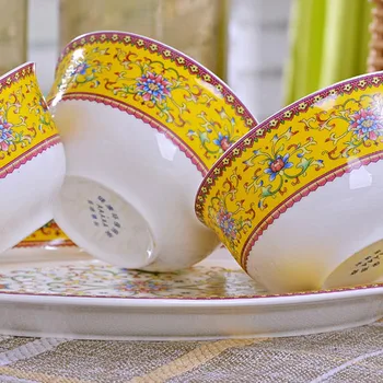 56 Vadovai, indai, keramikos kinų patiekalų jingdezhen keramikos Ryžių Salotos Makaronai Dubenį skonio patiekalas ryžių dubenėlį Indai Rinkiniai