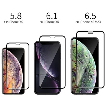5vnt/Daug Visiškai Padengti Grūdinto Stiklo iPhone 12 Mini Pro 11 Max X XS XR 6 6s 7 8 Plus SE 2020 Screen Protector Apsauginė Stiklo