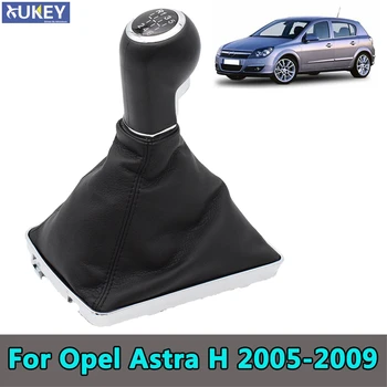 6 Laipsnių Pavarų Perjungimo Rankenėlė Su Odos Įkrovos Padengti Opel/Vauxhall Astra H 2005 M. 2006 M. 2007 M. 2008 M. 2009 M.