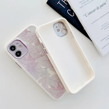 Aikštės Krašto Matinis Akvarelės Meno Telefono dėklas Skirtas iPhone 11 12 Pro X XR XS Max SE 2020 7 8 Plius Rožinė, Violetinė Minkštas Silikoninis Dangtelis
