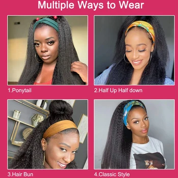 AISI PLAUKŲ Sintetinių Keistą Tiesiai Juodas Lankelis Perukai Black Moterims, 14 Colių Sintetinių Lankelis Perukas Yaki Tiesūs Plaukai