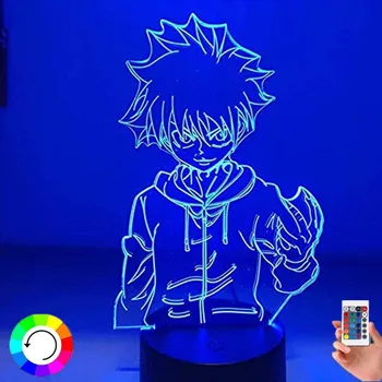 Akrilo 3d Naktį Šviesos diodų (Led Spalva Keičiasi naktinė lempa Vaikams Miegamojo Puošmena Šviesos Anime Hunter X Hunter Hisoka Lemputė Dovanų