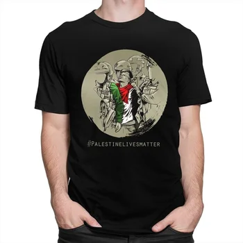 Anime Vyrų T-shirt Palestiniečių Gyvybes Klausimas, T Marškiniai Trumpas Rankovėmis Medvilnės Marškinėlius Classic Nemokamai Palestines Slim Fit Drabužiai