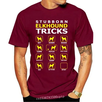 Atkaklus Elkhound Šunų Triukų, Juokingi marškinėliai T Shirt Žmogui Populiarus Camiseta Mados Naujų Atvykimas