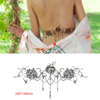 Atsparus vandeniui Laikina Tatuiruotė Sticke Chrizantemų patinka henna juosmens, krūtinės, ant nugaros, tatto krūties flash tatuiruotė netikrą tatuiruotės moterys