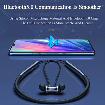 Ausinės Bluetooth 5.0 Belaidė laisvų Rankų įranga Magnetinių Neckband Ausinės IPX5 atsparumas Vandeniui Sporto Ausinių su Triukšmo Panaikinimo Mic