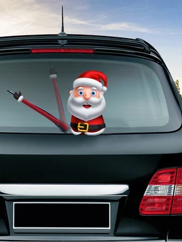 Automobilių Galinis Valytuvas Lipdukas Lipdukas Prekinis, Galinis Stiklo Valytuvas Decal Žymes Kalėdų Galinis Valytuvas Lipdukai Mielas Santa Claus Garbanojimo Auto Priedai