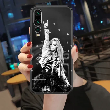 Avril gražus dainininkas Lavigne Telefoną atveju Huawei P Mate P10 P20 30 P40 10 20 Smart Z Pro Lite 2019 juoda tendencija Etui tpu