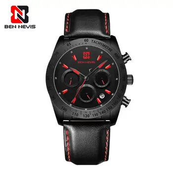 Ben Nevis 2020 Vyrai Žiūrėti Red Sporto Laikrodžiai Vyrams Kvarco Riešo Vyrų Žiūrėti Vandeniui Odos Watch Vyriškas