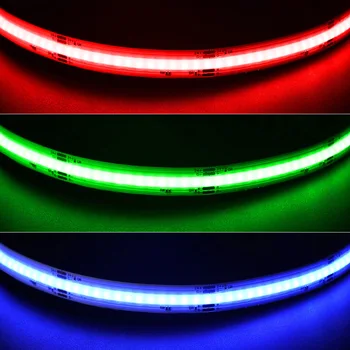 COB RGB LED Juostelės Žibintai, Apdailos Sienos Miegamojo Spalva 840LED DC 24V 12V Lanksti Juostelė Diodų Juosta TV Žaidimas SILPNAS Apšvietimas