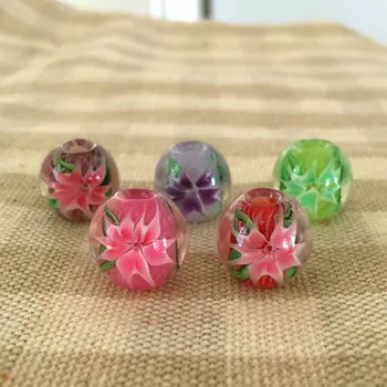Crystal gėlių granules, įstiklintas karoliukai boutique stiklo karoliukai penkerių žiedlapis gėlės karoliukai
