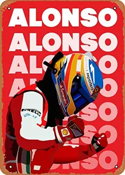 Derliaus Išvaizdą Metalo Pasirašyti Hall of Fame Vairuotojai Fernando Alonso 8