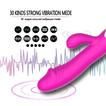 Dildo Rabbit Vibratorius Moterims G Spot Dviguba Vibracija Moterų Porų Massager Makšties Clit stimuliatorius Suaugusiųjų Sekso Žaislas, Vibratoriai