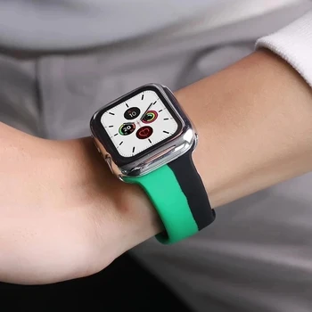 Dirželis Apple Watch band 6 SE 44mm 40mm 38mm 42mm Black Vienybės Sporto Silikono smartwatch apyrankė iWatch serijos 3 4 5 diržas