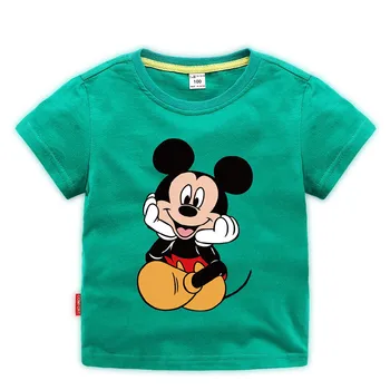 Disney 1 gabalas vaikų trumparankoviai Mickey spausdinti mielas apvalios kaklo unisex marškinėliai home patogiai tėvų-vaikų marškinėliai