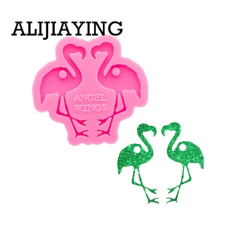 DY0629 Super Blizgus Flamingo Auskarai Silikono Formos Epoksidinės Amatų Pelėsis 
