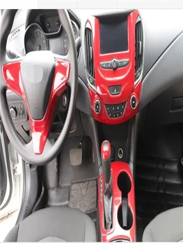 Dėl 2017 18 19 Chevrolet Cruze raudonmedžio interjeras modifikuotų pavara, Oro kondicionavimo sistema mygtuką anglies pluošto blizgančiais Kairėje ratai