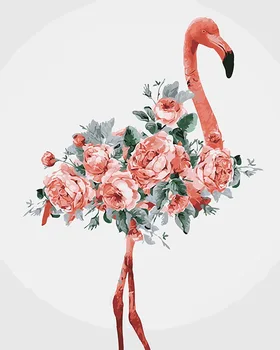 Flamingo Nuotrauką Aliejaus Tapybos Numeriai Gėlių Akrilo Sienos Menas, Piešimas, Tapyba, Dažymas Pagal Numerius ant Drobės Namų Dekoro