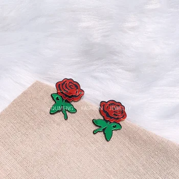 Gothic Rose Stud Gėlių Auskarai 90-ųjų Stilius Derliaus prancūzijos Augalų 2021 Akrilo Auskarai Moterims, bižuterijos Šalis Dovanos Naujas