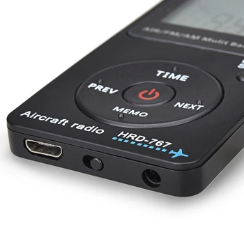 HanRongDa HRD-767 Mini Pocket Radio Orlaivių Band Imtuvas, Nešiojamieji Radijo imtuvai, LCD Ekrano Užrakinimo Mygtukas FM/AM/ORO Radijas su Ausinių