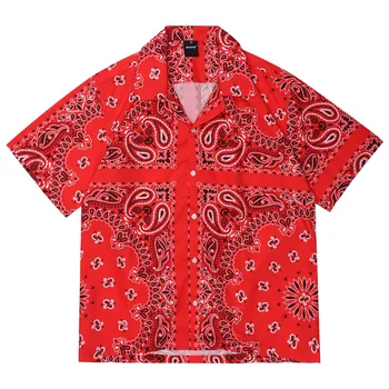 Harajuku Negabaritinių Anakardžių Gėlių Spausdinti Marškinėliai Palaidinė Vyrams trumpomis Rankovėmis marškinėliai 2021Summer Havajų Atostogų Beach Top Unisex HipHop